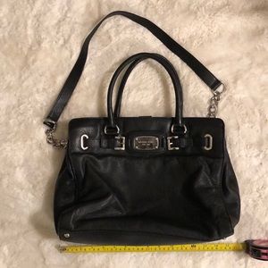 Large black leather michael kors bag